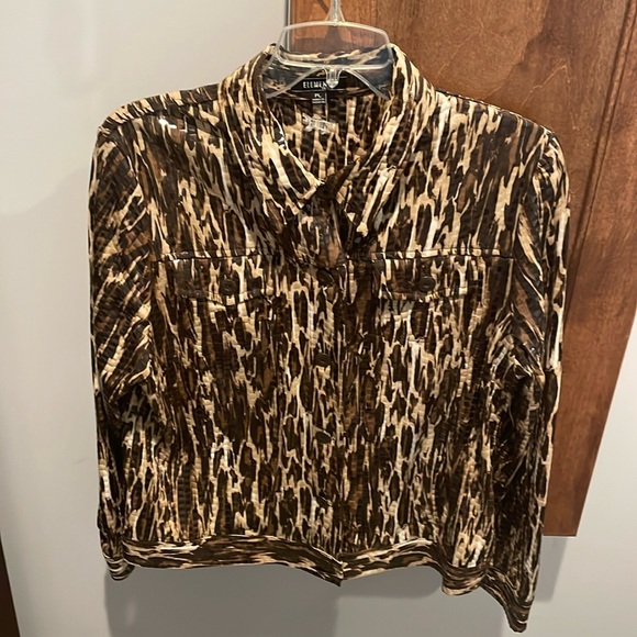 Brown/beige print PL short waisted jacket excellent condition - Picture 1 of 7